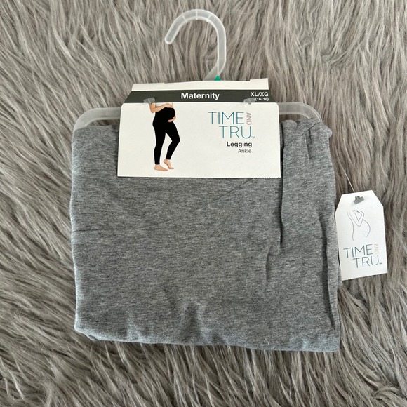 Time and Tru Pants - Time And Tru Maternity Ankle Leggings Womens Size XL Gray Stretchy Pants